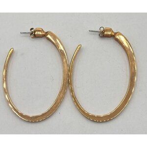 India Michs Gold-Tone Curved Oval Hoop Earrings